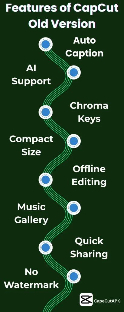 Features of CapCut Old Version Infographic