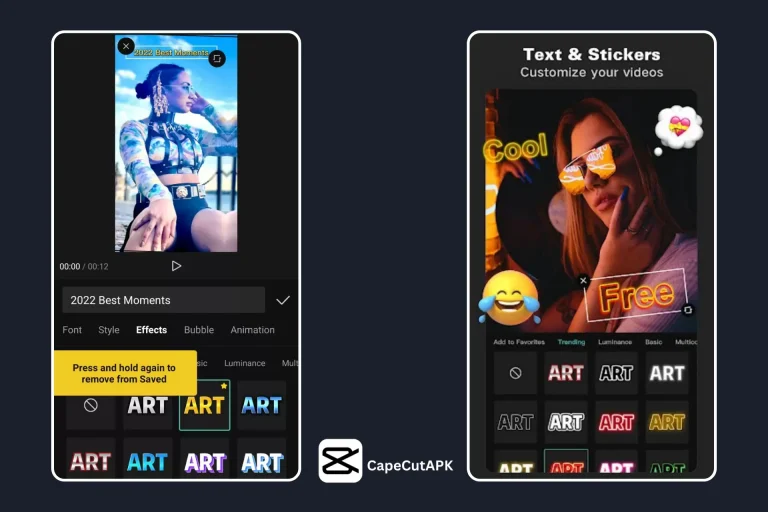 text and sticker feature of capcut mod apk