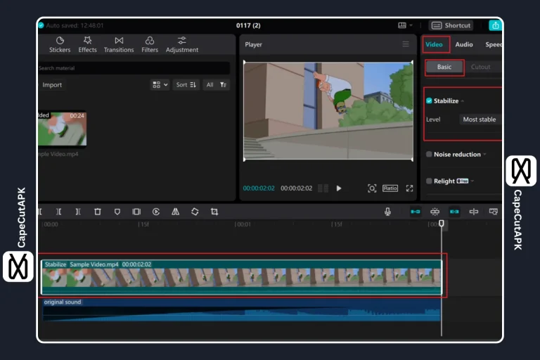 Video Stabilization Feature of  CapCut MOD APK