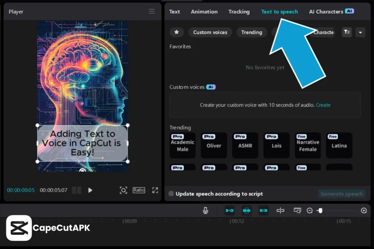 Text to Speech in CapCut